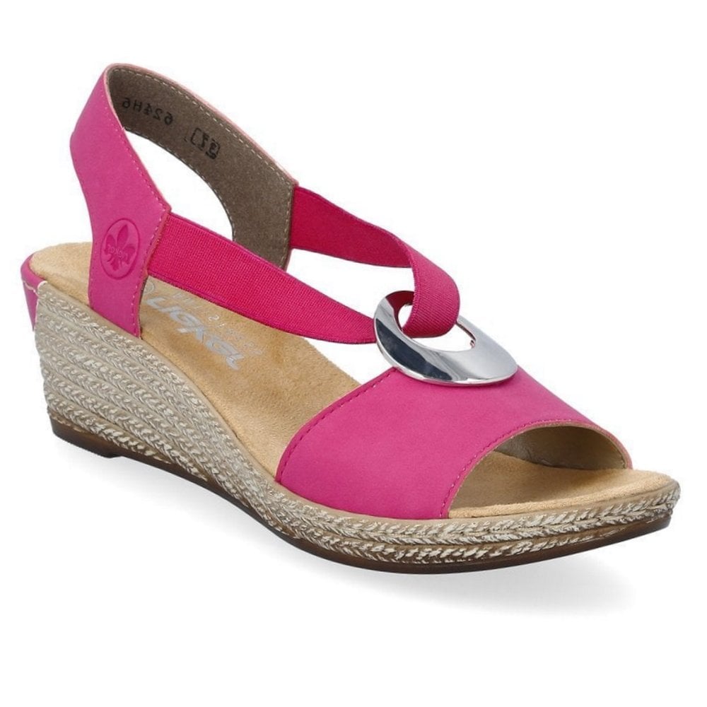 Rieker Slip On Wedge Sandal - Pink - image 001 |ww_colour=pink|ww_order=001|