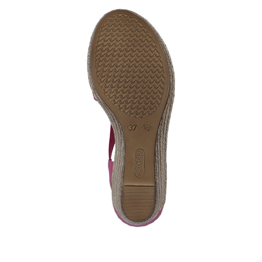 Rieker Slip On Wedge Sandal - Pink - image 003 |ww_colour=pink|ww_order=003|