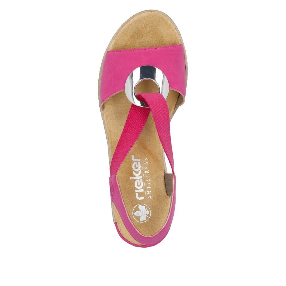 Rieker Slip On Wedge Sandal - Pink - image 004 |ww_colour=pink|ww_order=004|