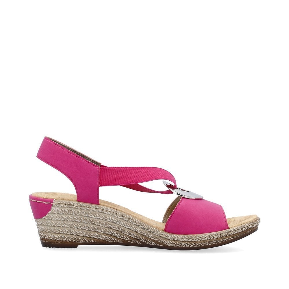 Rieker Slip On Wedge Sandal - Pink - image 006 |ww_colour=pink|ww_order=006|