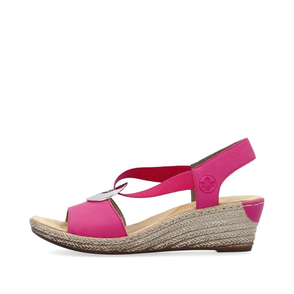 Rieker Slip On Wedge Sandal - Pink - image 008 |ww_colour=pink|ww_order=008|