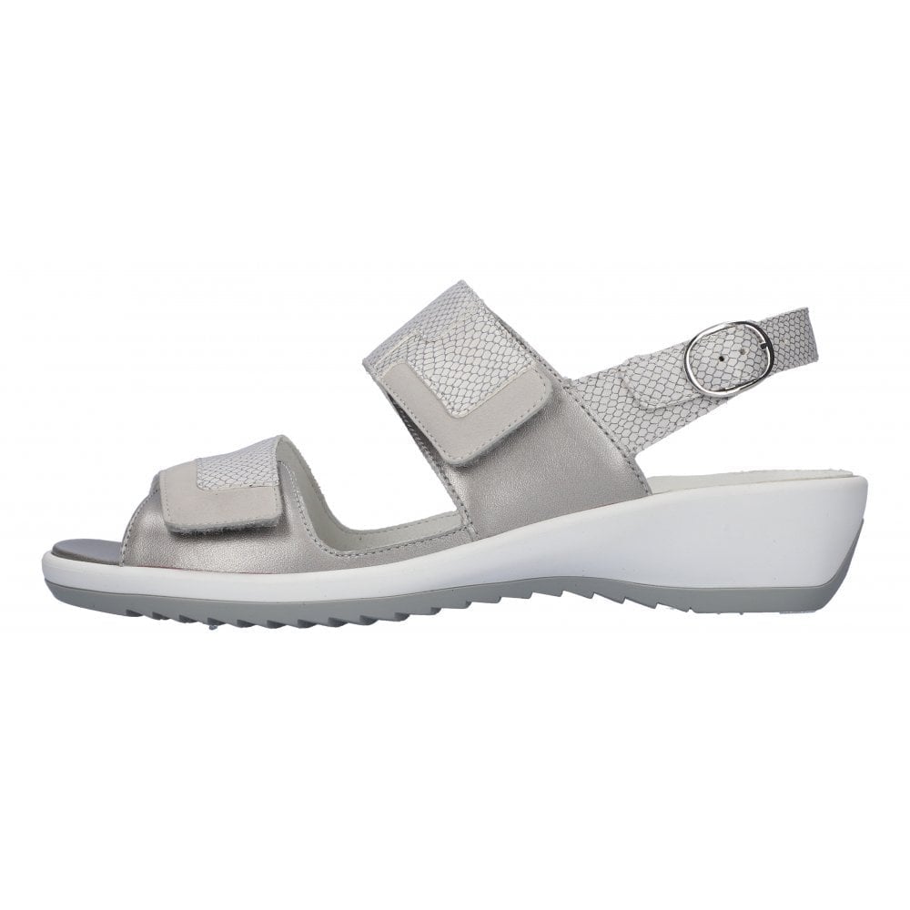 Waldlaufer Ginger Sandal with 3 Adjustable Fastenings - TaupeCement Silber - image 003 |ww_colour=taupecement-silber|ww_order=003|