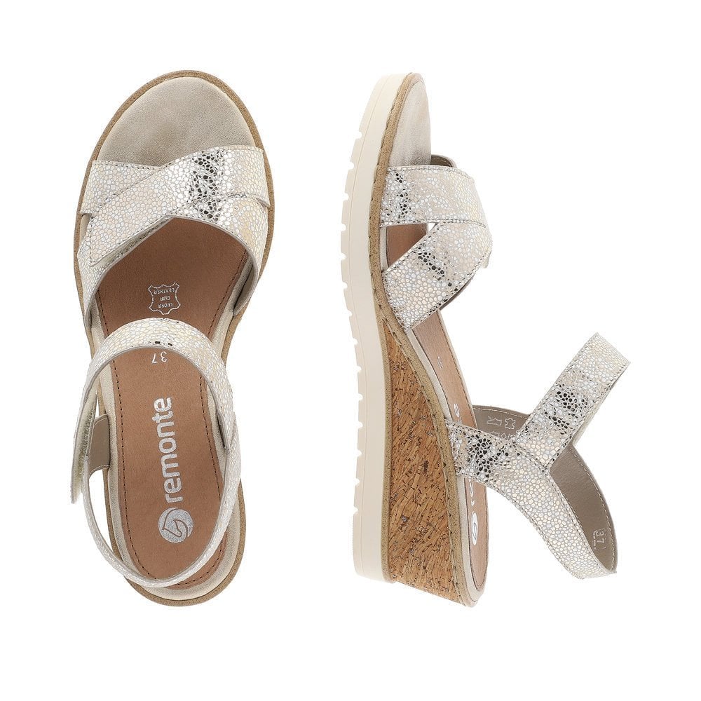 Remonte R6252 Adjustable Wedge Sandal - Gold - image 005 |ww_colour=gold|ww_order=005|