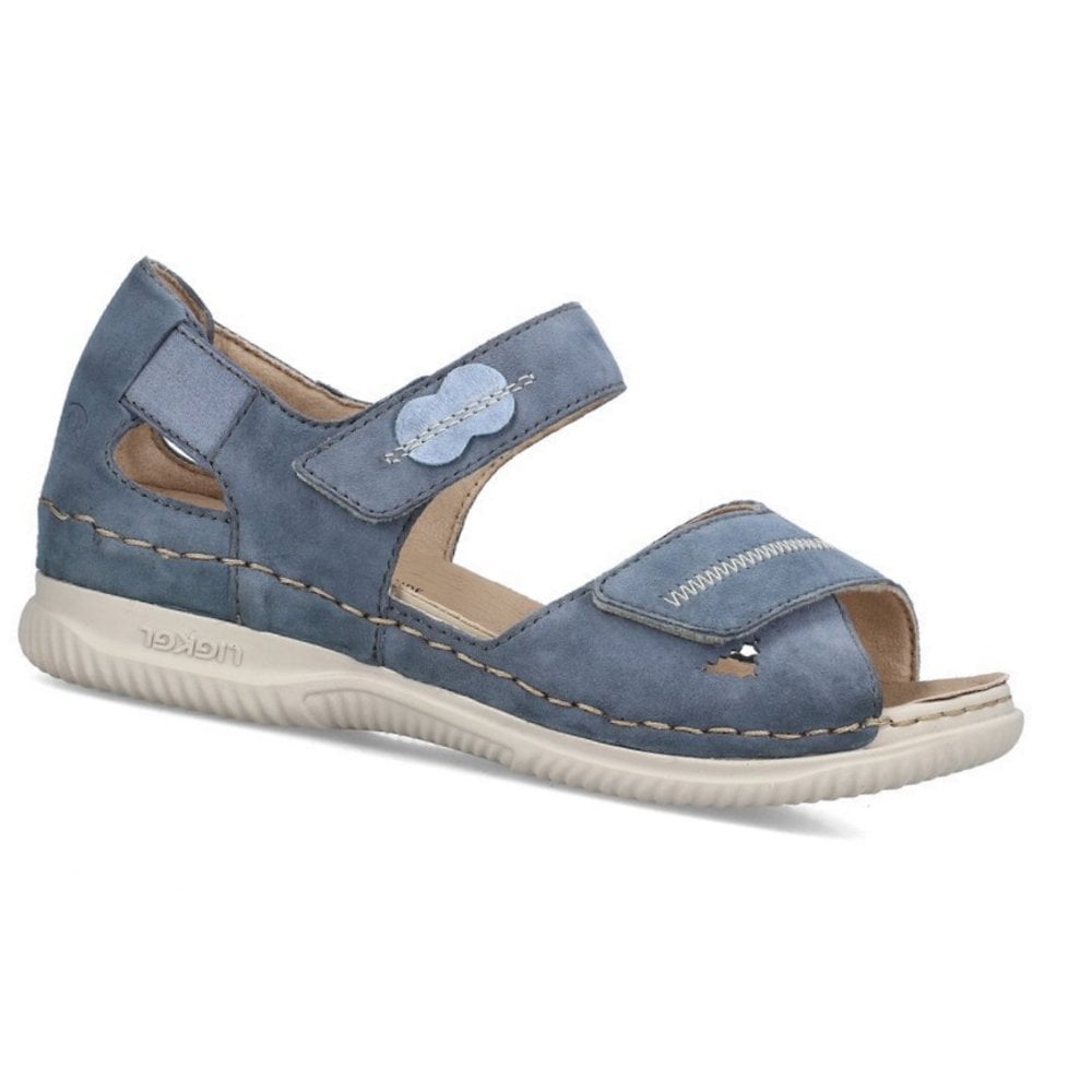 Rieker V7474 Wide Fit Heel In Adjustable Sandal - Blue - image 001 |ww_colour=blue|ww_order=001|