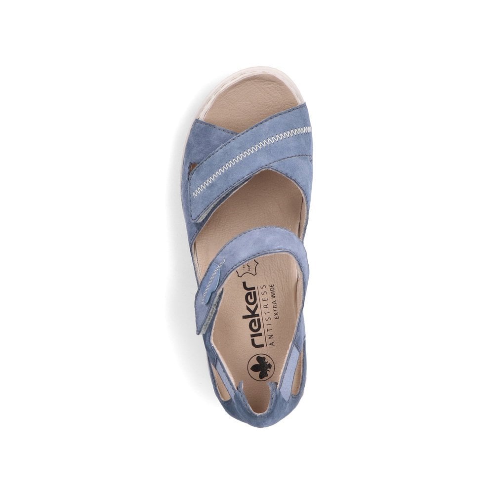 Rieker V7474 Wide Fit Heel In Adjustable Sandal - Blue - image 003 |ww_colour=blue|ww_order=003|