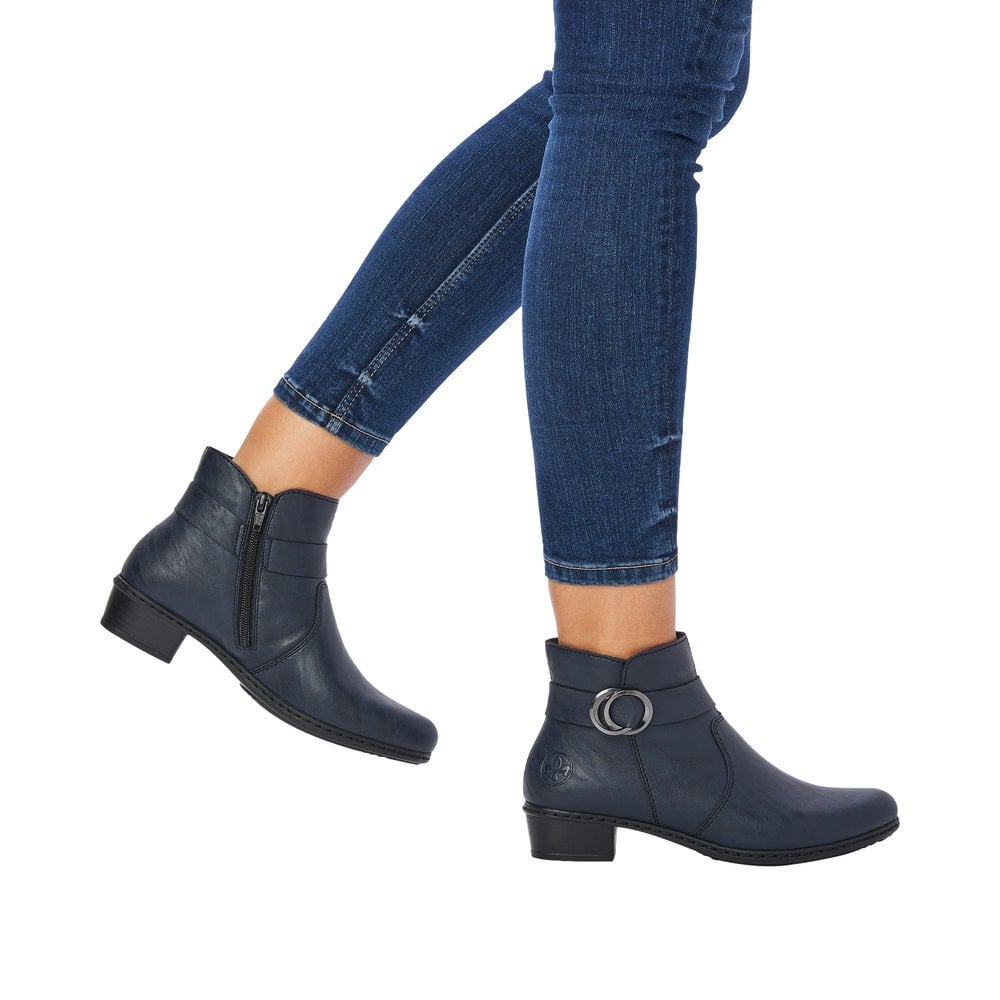 Rieker Y0775 Zip Up Ankle Boot - Blue - image 010 |ww_colour=blue|ww_order=010|
