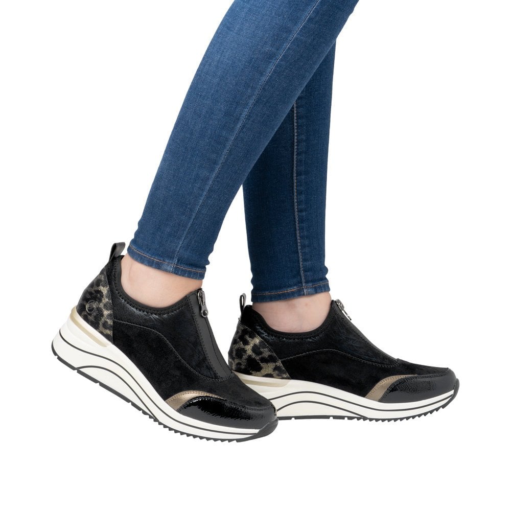 Remonte D0T08 Zip Up Casual Shoe - Black - image 002 |ww_colour=black|ww_order=002|