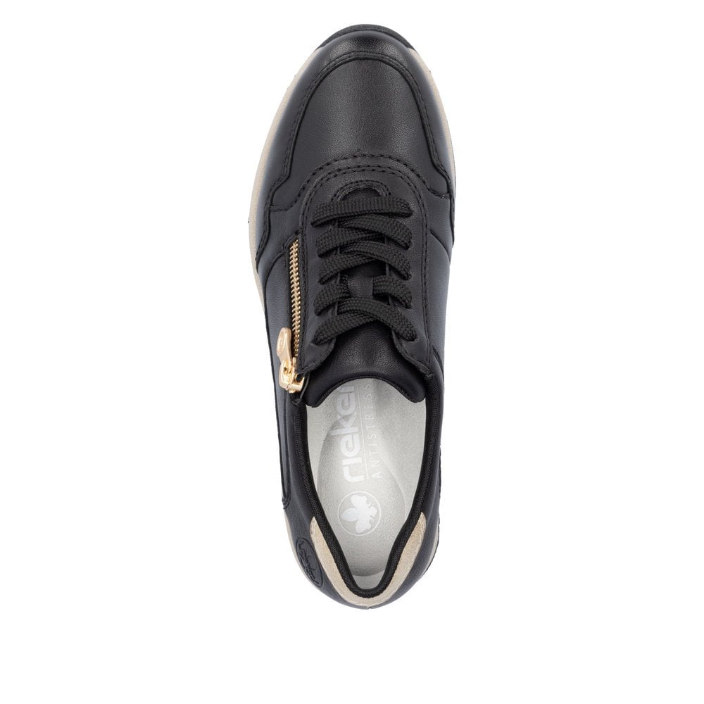 Rieker N9301 Zip Up/Lace Up Casual Shoe - Black - image 004 |ww_colour=black|ww_order=004|