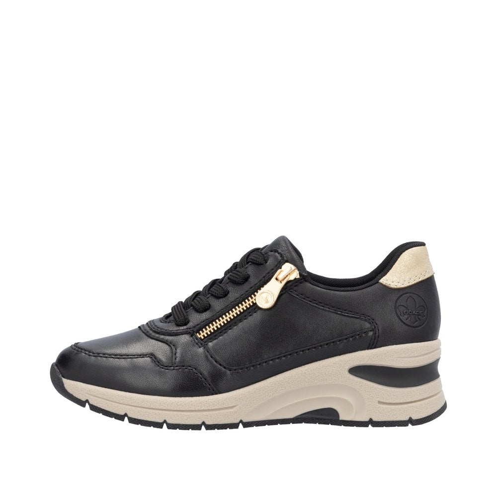 Rieker N9301 Zip Up/Lace Up Casual Shoe - Black - image 005 |ww_colour=black|ww_order=005|