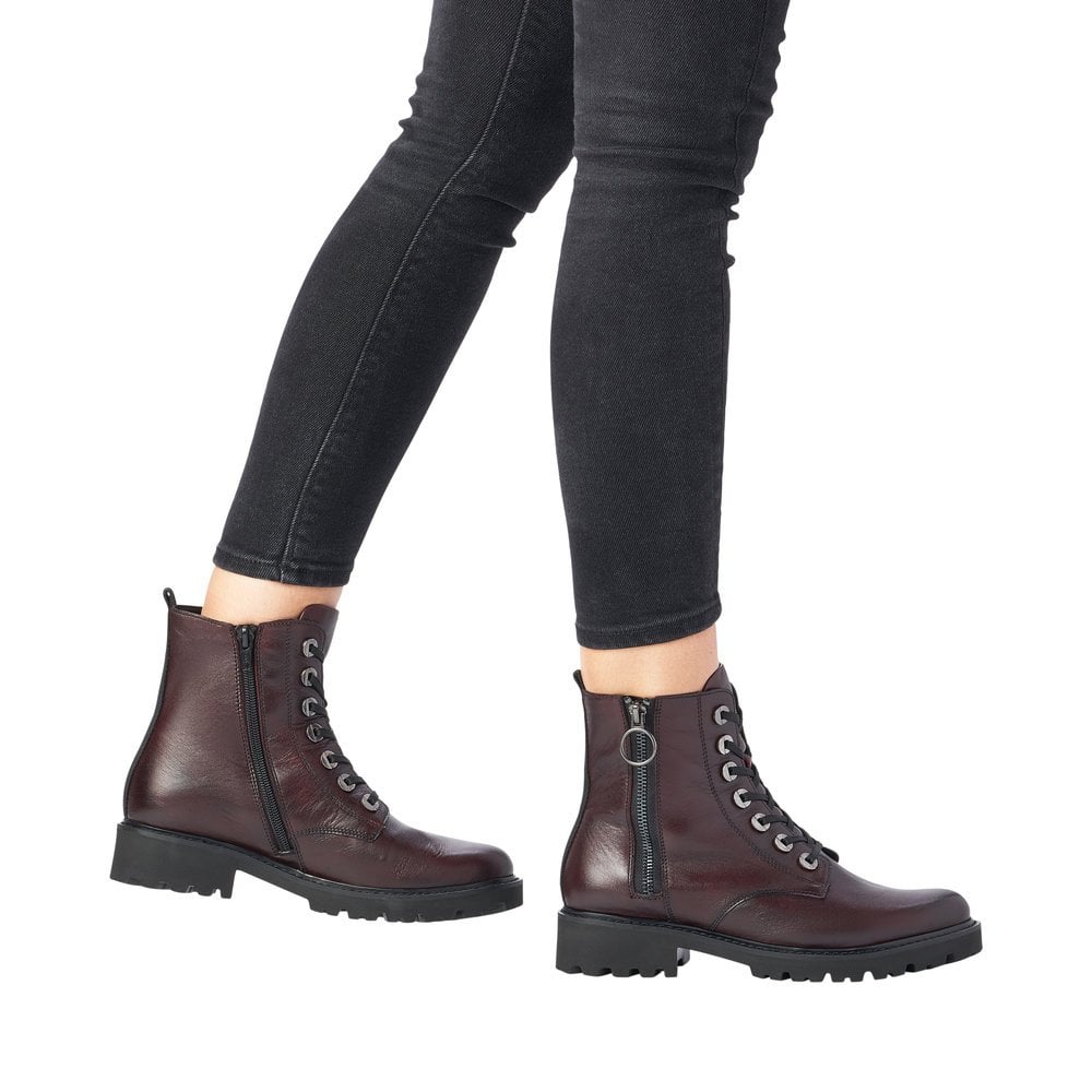 Remonte D8671 Zipper Boot - Burgundy - image 008 |ww_colour=burgundy|ww_order=008|