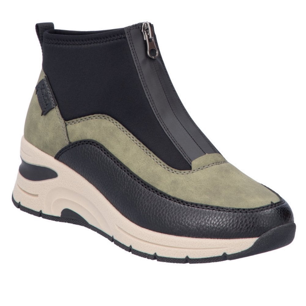 Rieker N9362 Athens Zip Up Ankle Boots - Green - image 001 |ww_colour=green|ww_order=001|