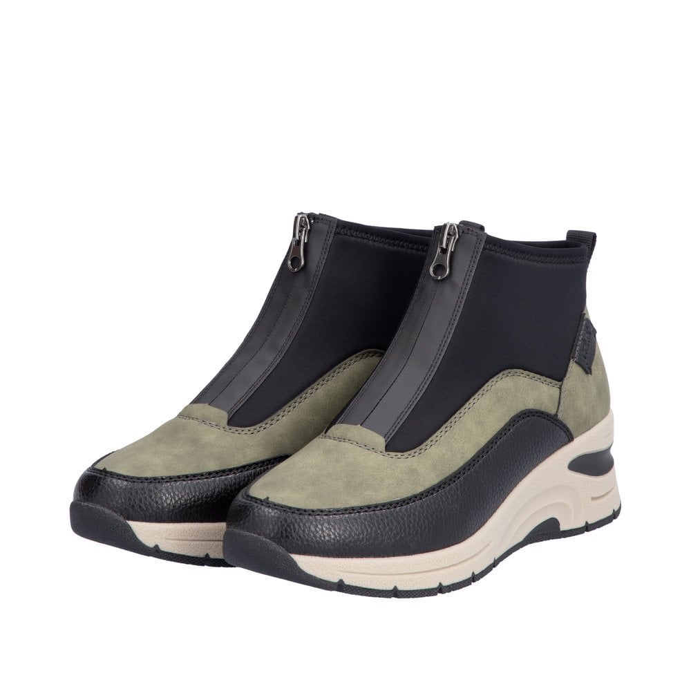 Rieker N9362 Athens Zip Up Ankle Boots - Green - image 003 |ww_colour=green|ww_order=003|