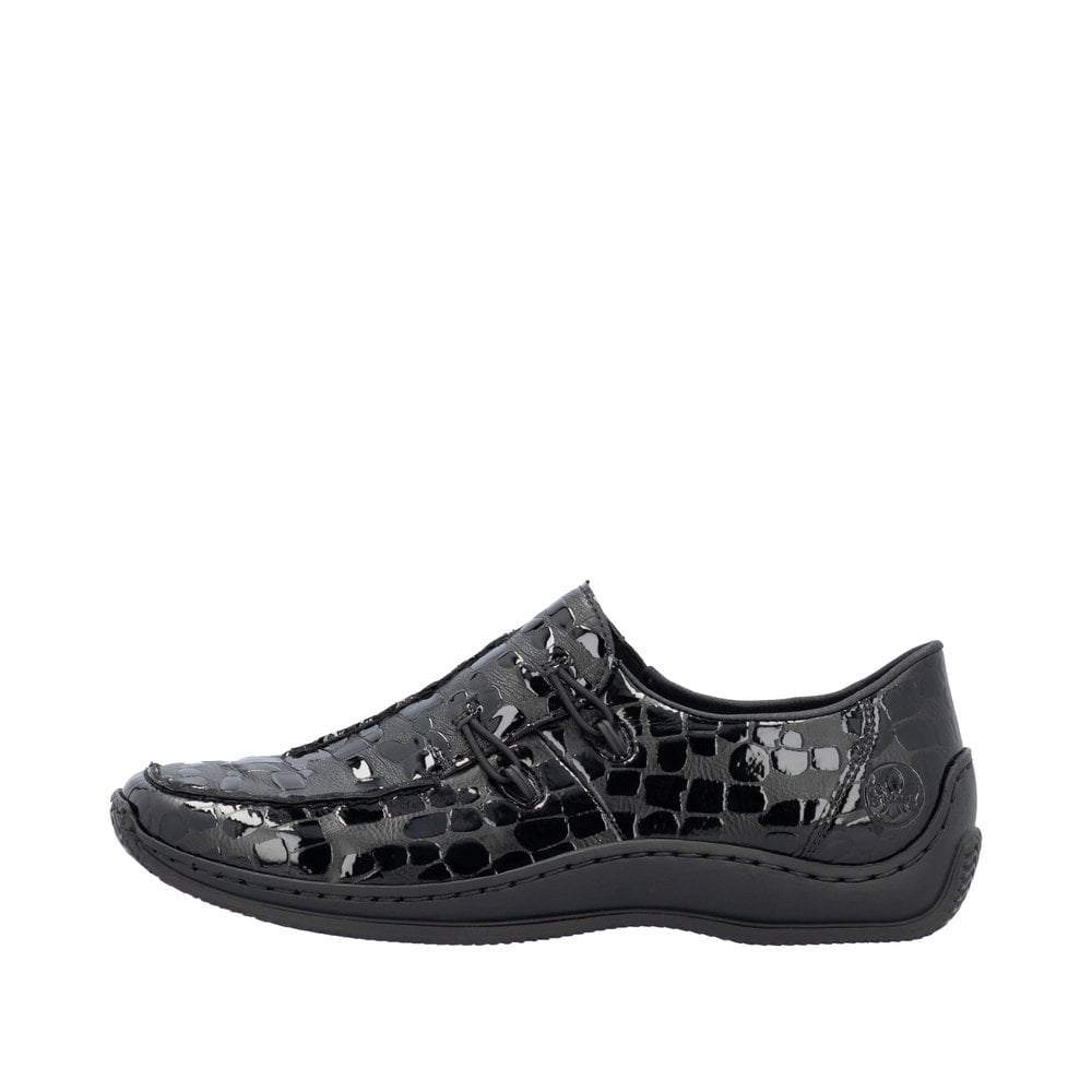 Rieker Celia Leather Shoe - Black Pat - image 005 |ww_colour=black-pat|ww_order=005|