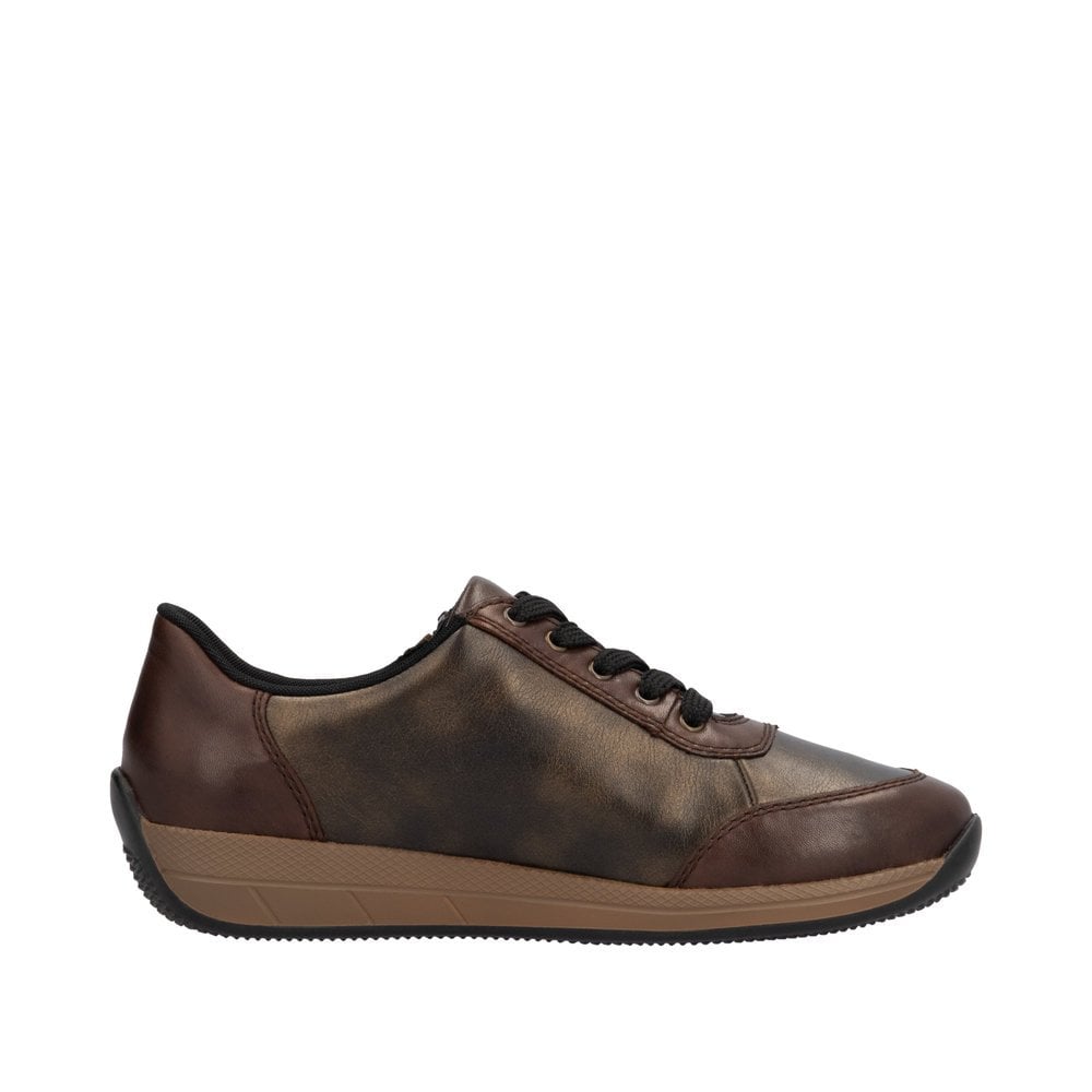 Rieker N1112 Casual Lace/Zip Up Shoe - Brown - image 003 |ww_colour=brown|ww_order=003|