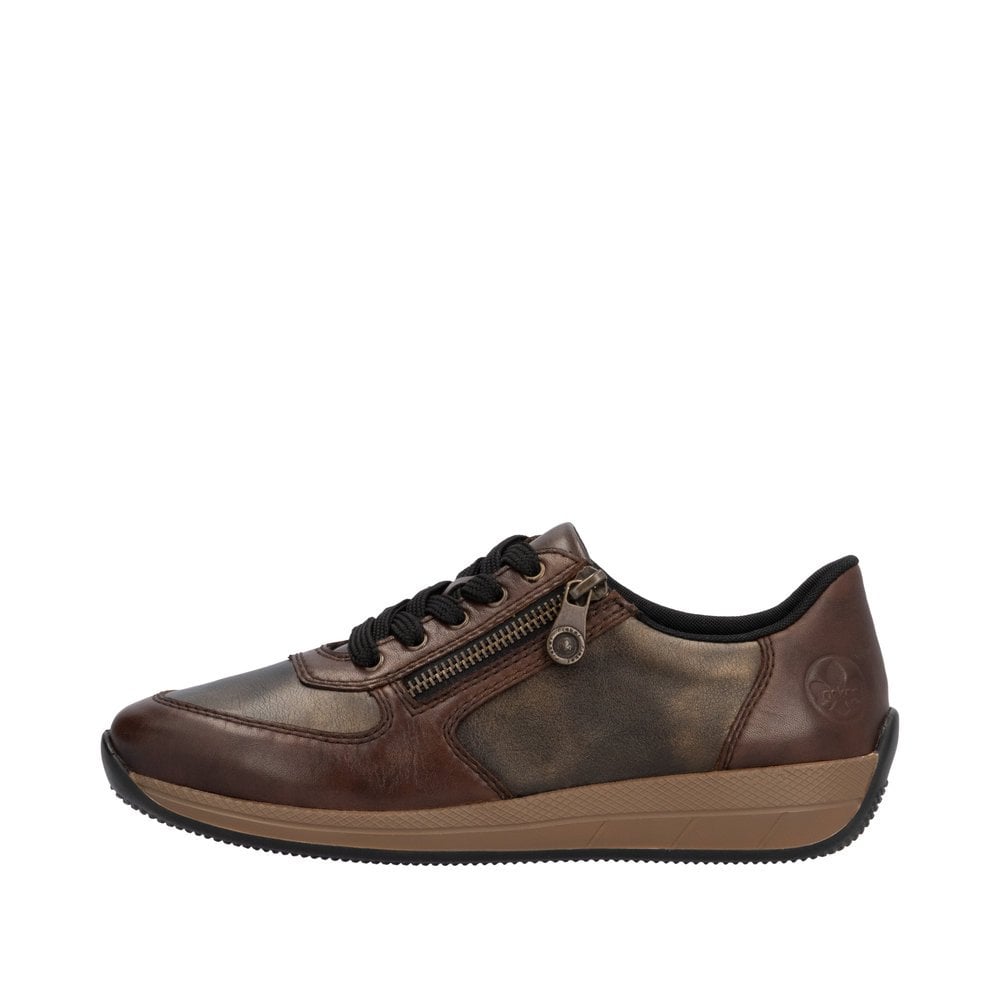 Rieker N1112 Casual Lace/Zip Up Shoe - Brown - image 006 |ww_colour=brown|ww_order=006|