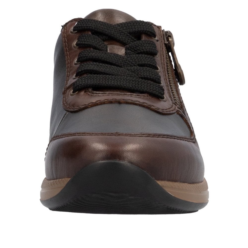 Rieker N1112 Casual Lace/Zip Up Shoe - Brown - image 008 |ww_colour=brown|ww_order=008|