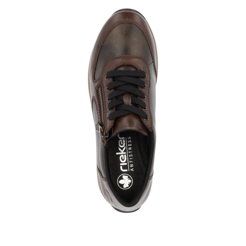 Rieker N1112 Casual Lace/Zip Up Shoe - Brown - image 009 |ww_colour=brown|ww_order=009|