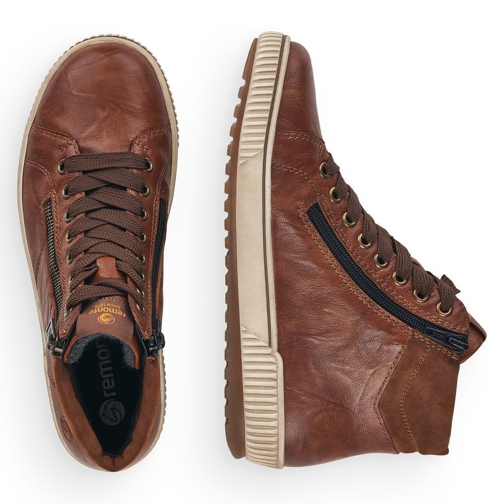 Remonte D0772 Lace/Zip Up Water Resistant Ankle Boot - Brown - image 003 |ww_colour=brown|ww_order=003|