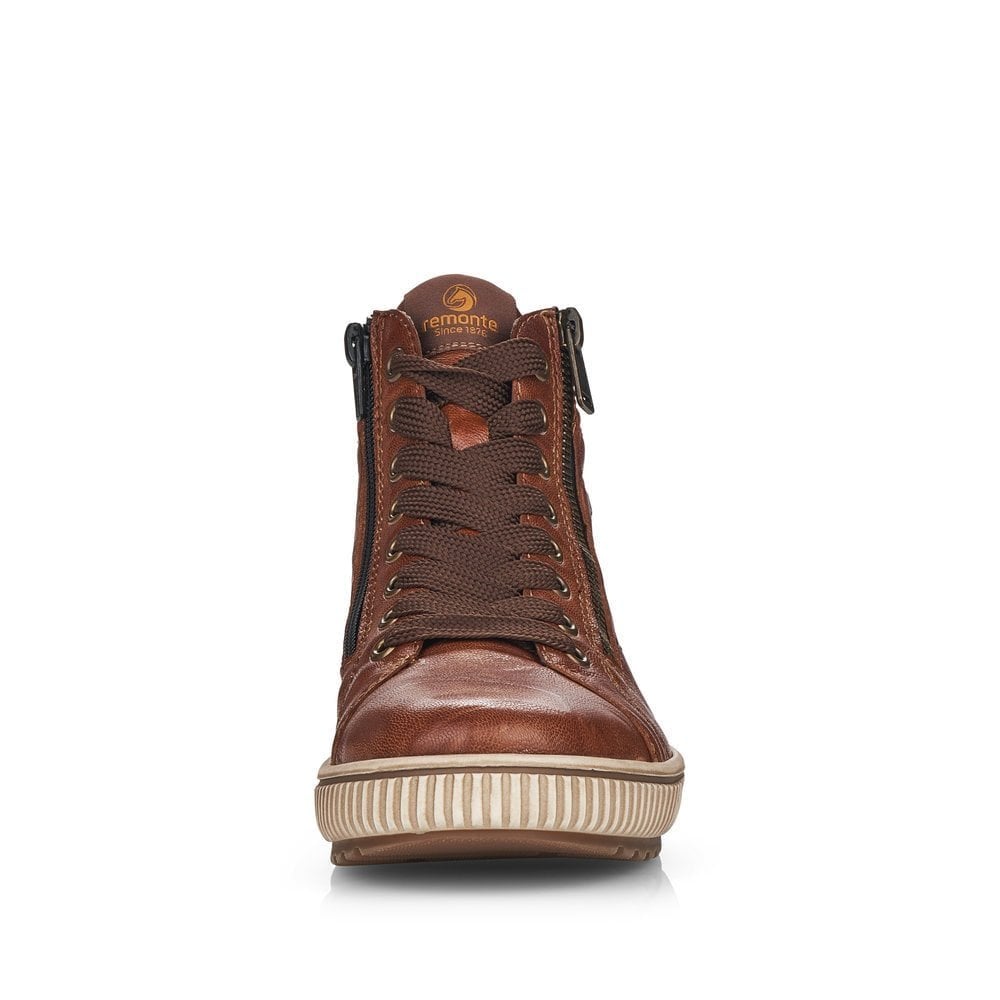 Remonte D0772 Lace/Zip Up Water Resistant Ankle Boot - Brown - image 005 |ww_colour=brown|ww_order=005|