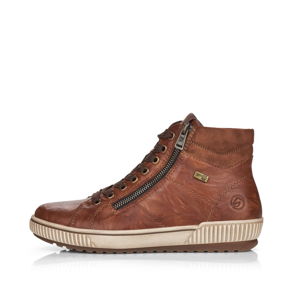 Remonte D0772 Lace/Zip Up Water Resistant Ankle Boot - Brown - image 006 |ww_colour=brown|ww_order=006|
