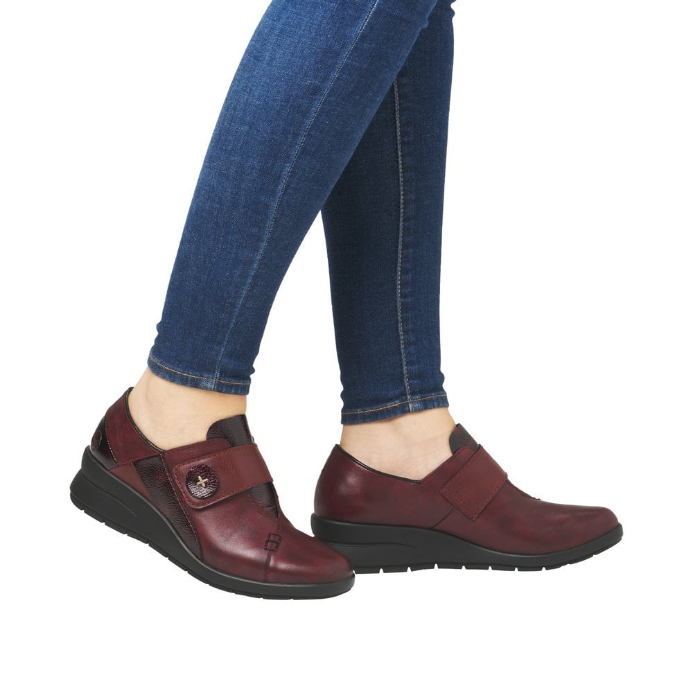 Rieker Borbovel L4856 Leather Casual Shoe - Red - image 002 |ww_colour=red|ww_order=002|