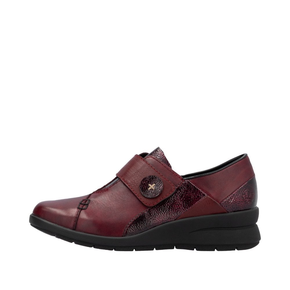 Rieker Borbovel L4856 Leather Casual Shoe - Red - image 005 |ww_colour=red|ww_order=005|