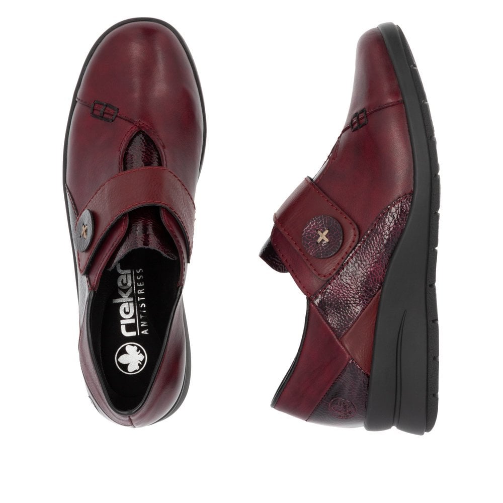Rieker Borbovel L4856 Leather Casual Shoe - Red - image 008 |ww_colour=red|ww_order=008|