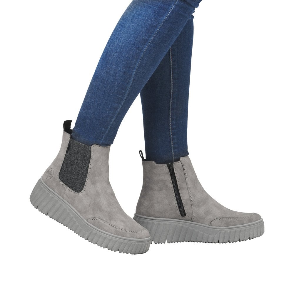 Rieker N2553 Zip Up Chelsea Ankle Boot - Grey - image 002 |ww_colour=grey|ww_order=002|