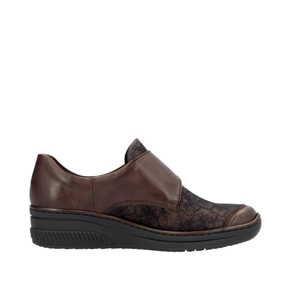 Rieker 487C0 Touch Strap Fastening Shoe - Brown - image 002 |ww_colour=brown|ww_order=002|