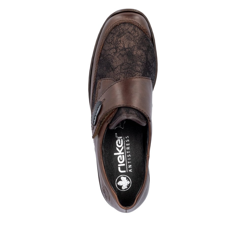 Rieker 487C0 Touch Strap Fastening Shoe - Brown - image 004 |ww_colour=brown|ww_order=004|