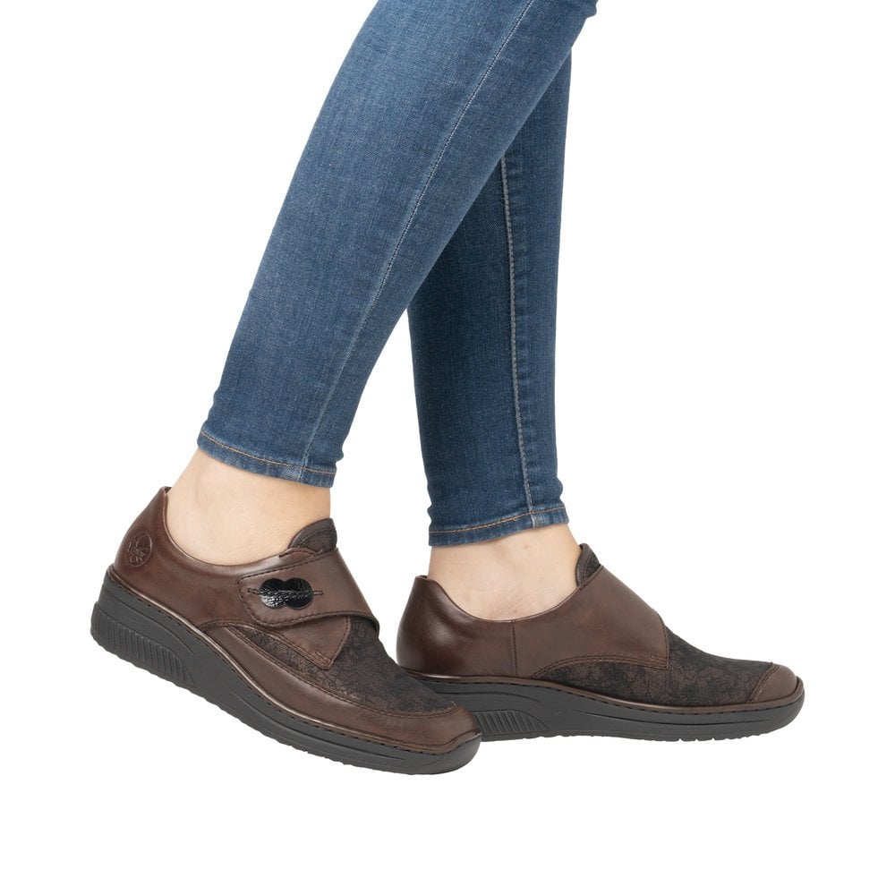 Rieker 487C0 Touch Strap Fastening Shoe - Brown - image 009 |ww_colour=brown|ww_order=009|