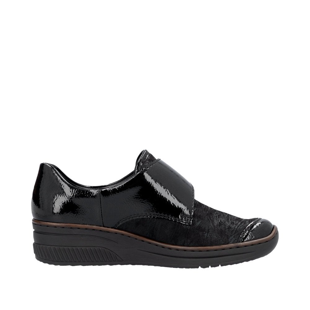 Rieker 487C0 Touch Strap Fastening Shoe - Black - image 002 |ww_colour=black|ww_order=002|