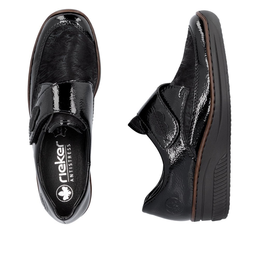 Rieker 487C0 Touch Strap Fastening Shoe - Black - image 008 |ww_colour=black|ww_order=008|