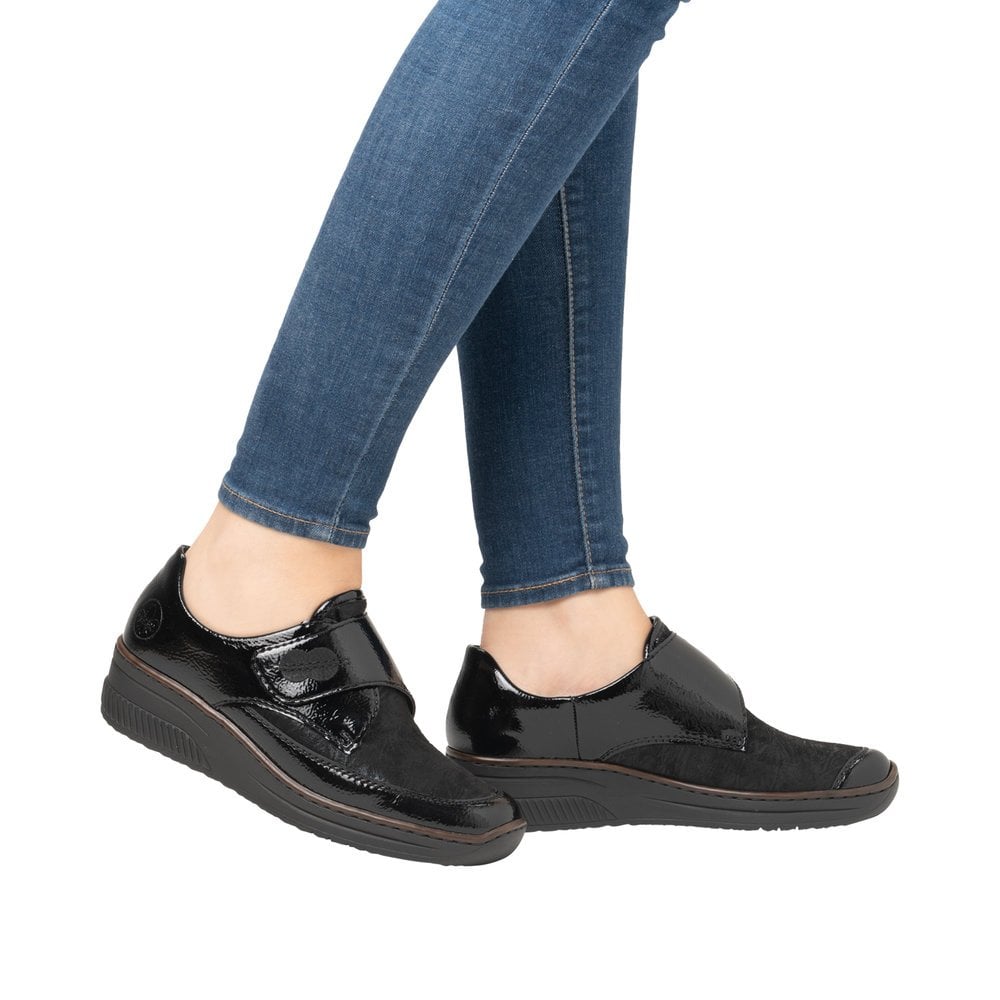 Rieker 487C0 Touch Strap Fastening Shoe - Black - image 009 |ww_colour=black|ww_order=009|