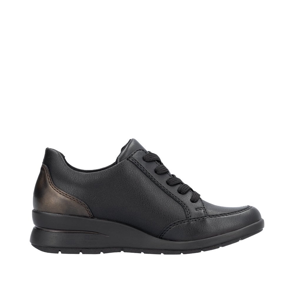 Rieker L4801 Lace & Zip Up Casual Shoe - Black - image 002 |ww_colour=black|ww_order=002|