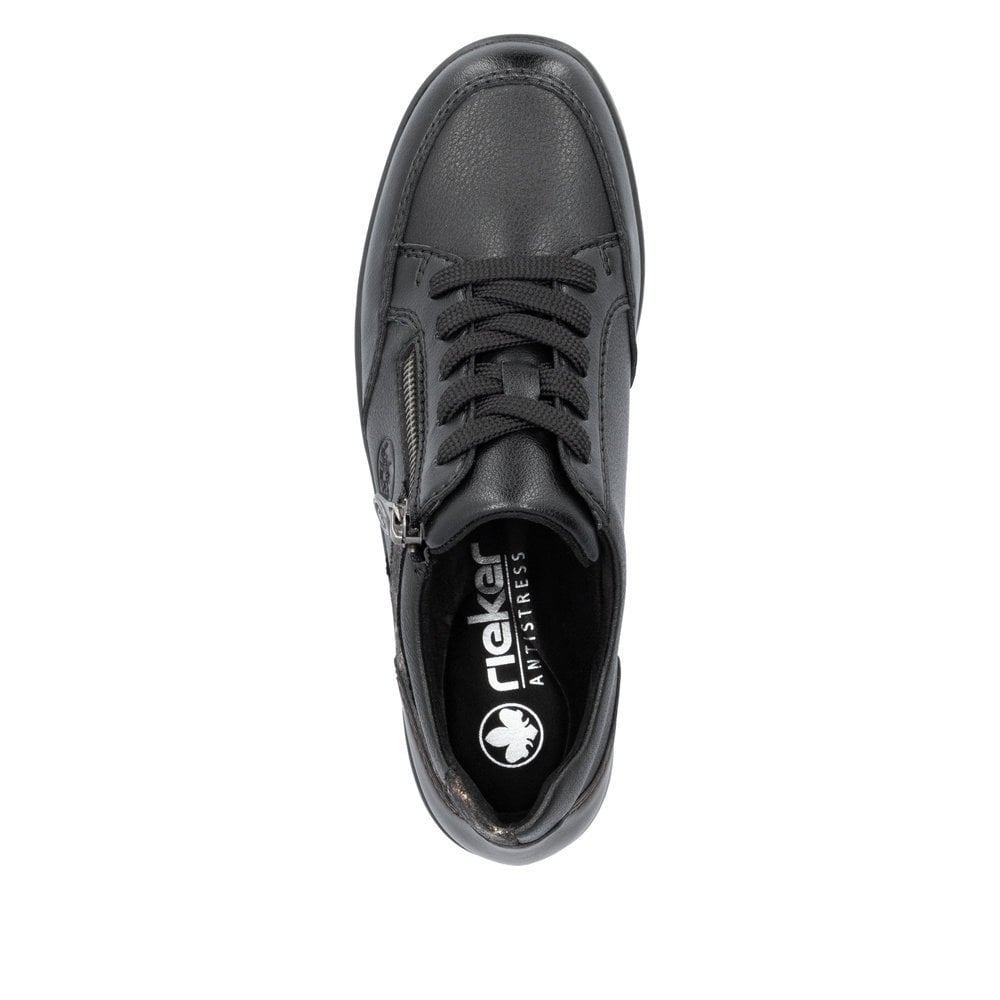 Rieker L4801 Lace & Zip Up Casual Shoe - Black - image 004 |ww_colour=black|ww_order=004|