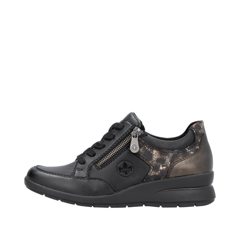 Rieker L4801 Lace & Zip Up Casual Shoe - Black - image 005 |ww_colour=black|ww_order=005|
