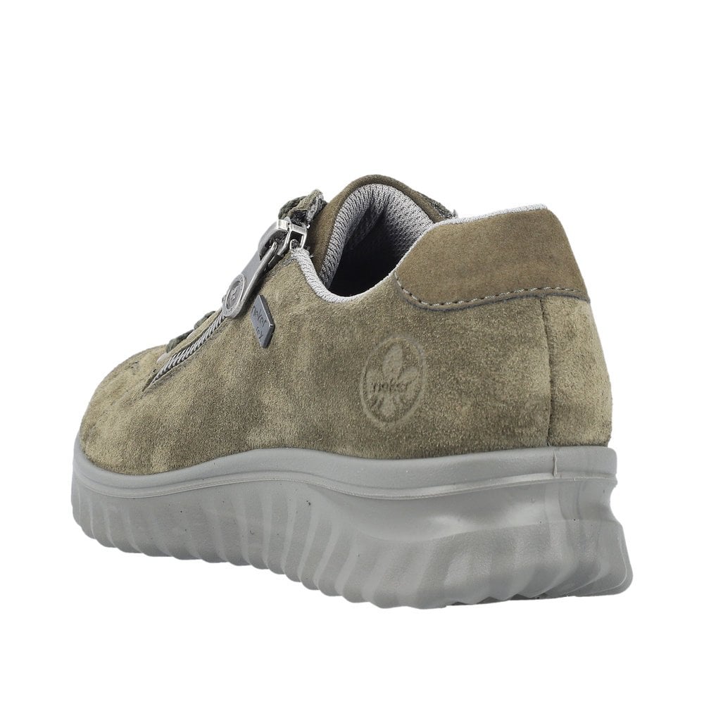 Rieker Etta 59000 Suede Zip/Lace-up Tex Trainer - Green - image 003 |ww_colour=green|ww_order=003|