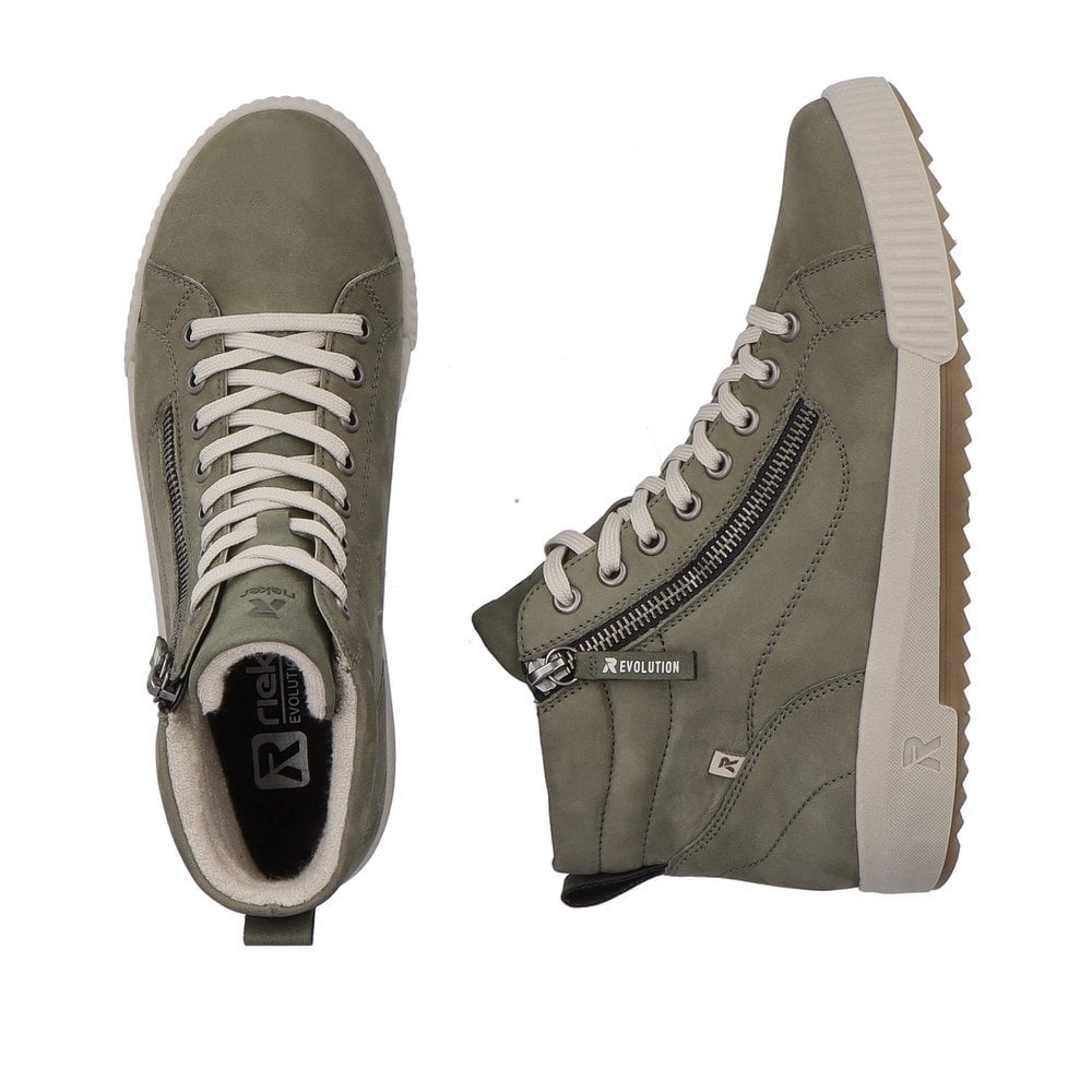 Rieker W0164 Lace/Zip up Ankle Boot - Green - image 008 |ww_colour=green|ww_order=008|