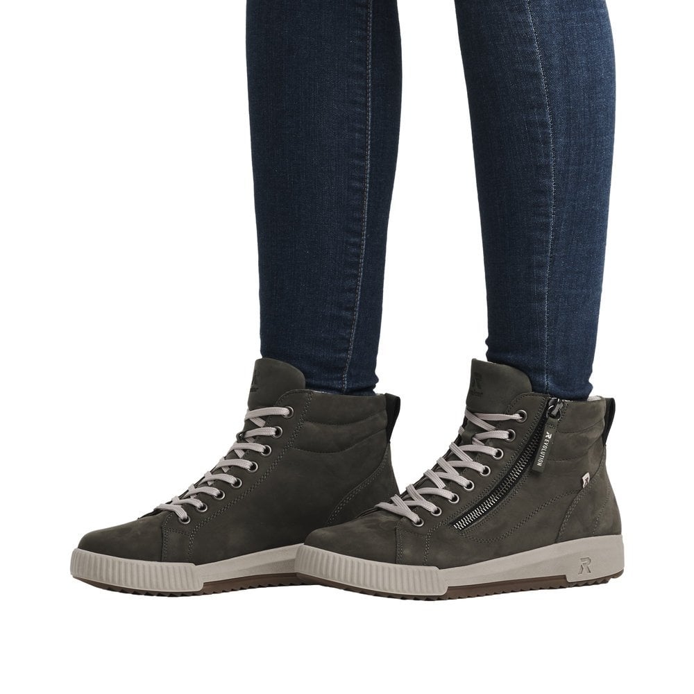 Rieker W0164 Lace/Zip up Ankle Boot - Green - image 009 |ww_colour=green|ww_order=009|