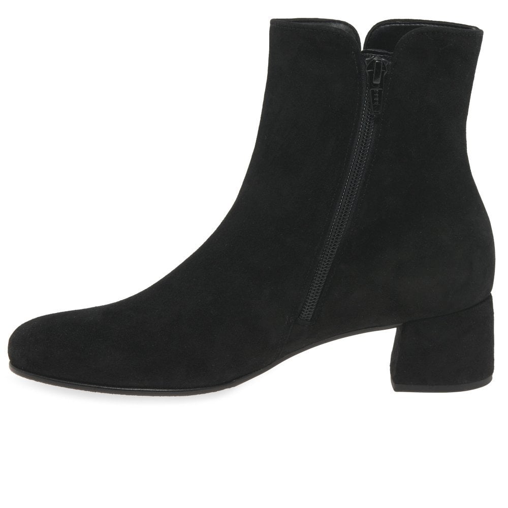Gabor Abbey Zip Up Ankle Boot - Black Suede - image 004 |ww_colour=black-suede|ww_order=004|