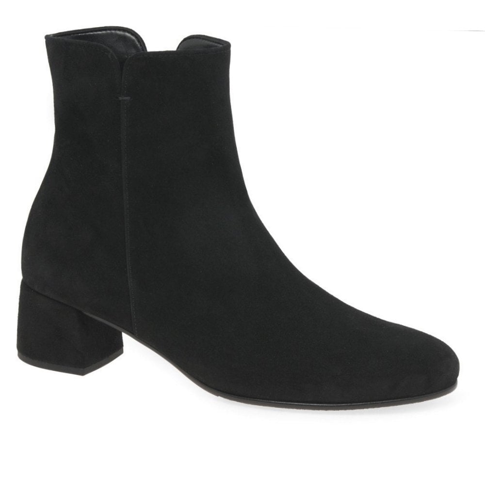 Gabor Abbey Zip Up Ankle Boot - Black Suede - image 001 |ww_colour=black-suede|ww_order=001|