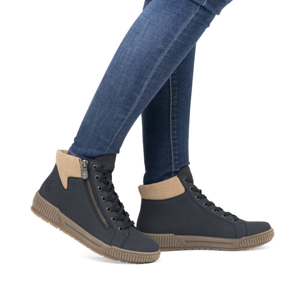 Rieker N0709 Lace/Zip up Ankle Boot - Blue - image 002 |ww_colour=blue|ww_order=002|