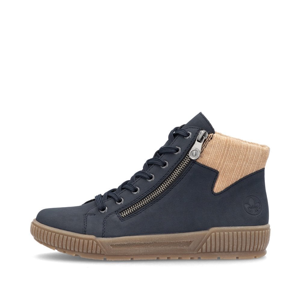 Rieker N0709 Lace/Zip up Ankle Boot - Blue - image 003 |ww_colour=blue|ww_order=003|