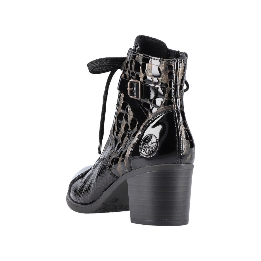 Rieker Y2032 Heeled Lace/Zip up Ankle Boot - Black Combi - image 010 |ww_colour=black-combi|ww_order=010|