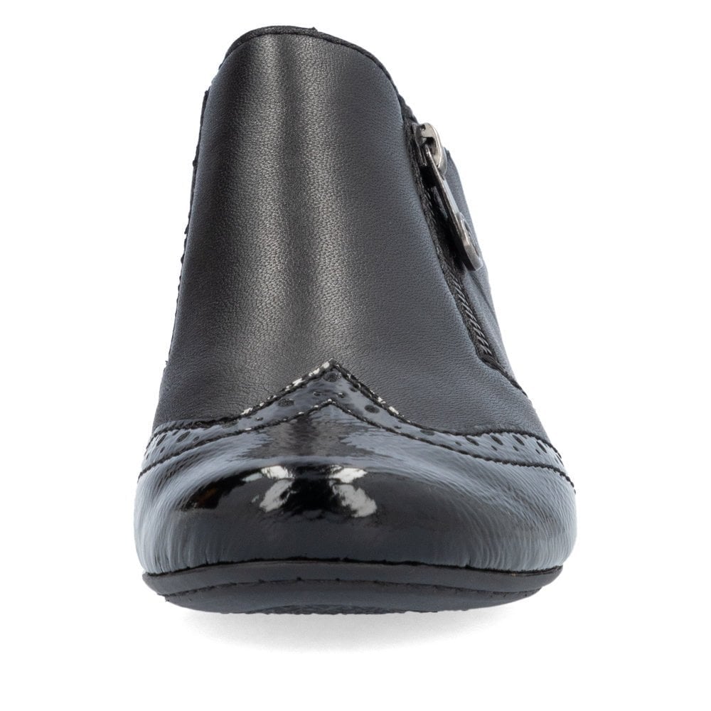 Rieker 41757 Leather Heeled Shoe Boot - Black - image 004 |ww_colour=black|ww_order=004|