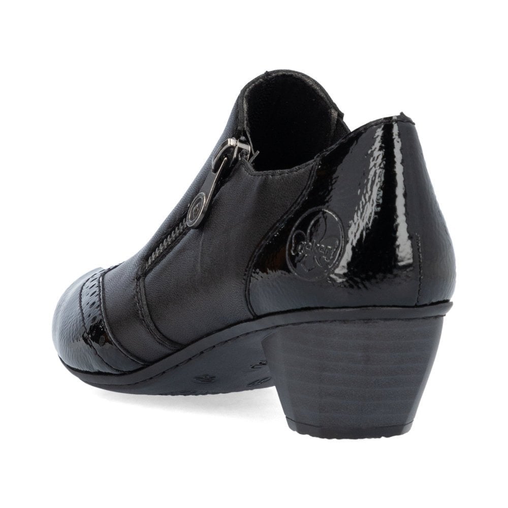 Rieker 41757 Leather Heeled Shoe Boot - Black - image 007 |ww_colour=black|ww_order=007|