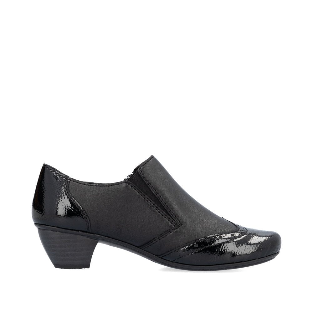 Rieker 41757 Leather Heeled Shoe Boot - Black - image 008 |ww_colour=black|ww_order=008|