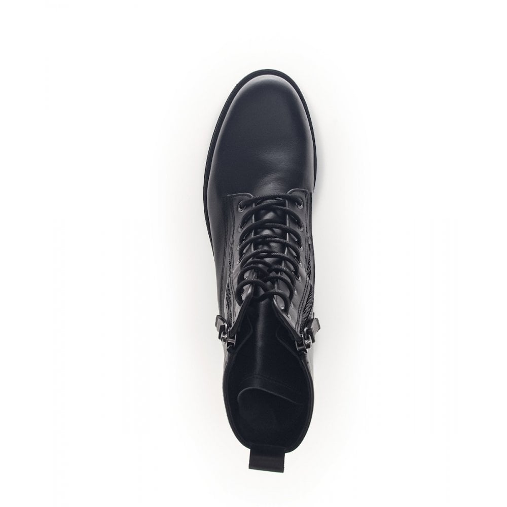 Gabor 785 Serve Lace Up/Zip Up Boot - Black Leather - image 003 |ww_colour=black-leather|ww_order=003|