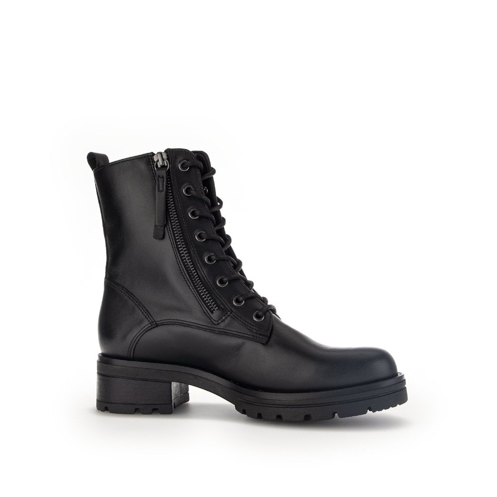Gabor 785 Serve Lace Up/Zip Up Boot - Black Leather - image 004 |ww_colour=black-leather|ww_order=004|